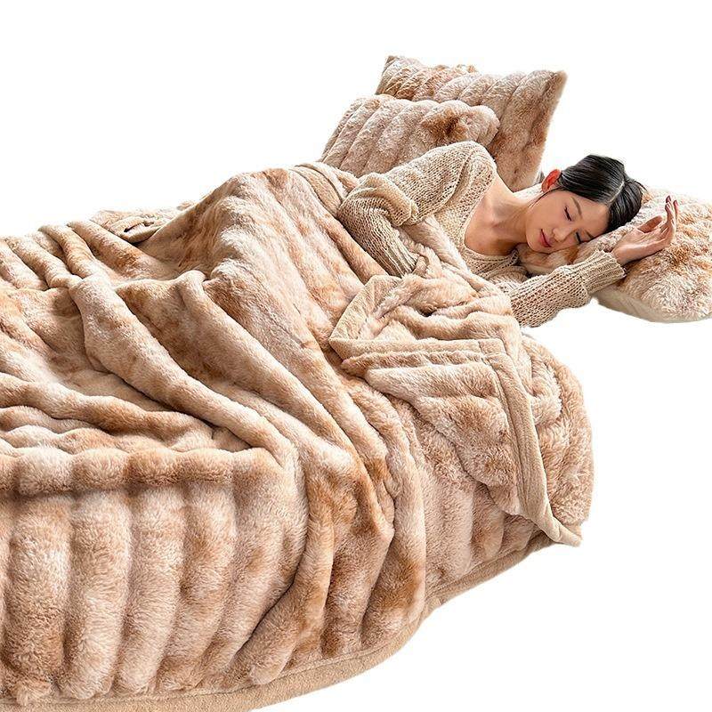 ins风扎染双面波绒套罩毛毯高斯LMZ24092克重厚毛午毯睡毯加毛毯,床上用品,休闲毯/毛毯/绒毯,淘宝优惠券,粉丝福利购,淘宝优惠卷