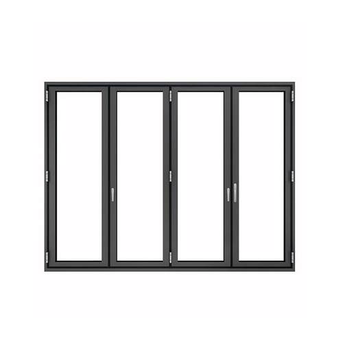 室外手动推拉钢化玻璃隔断门厨房客厅阳台钛镁铝合金防夹手折叠门