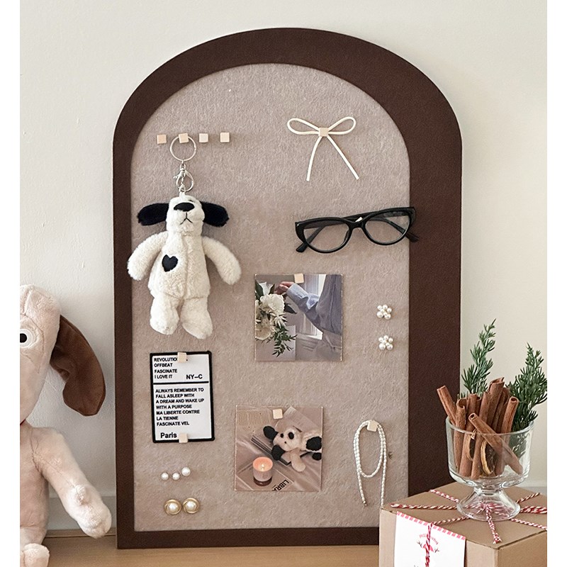 饰品收纳架羊毛毡版墙贴首饰置物复古明信片项链戒指耳环陈列展示