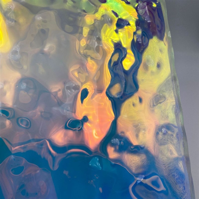 亚克力板中水波纹炫彩彩虹有机玻璃板酒店导光板幕墙玄关屏风隔断