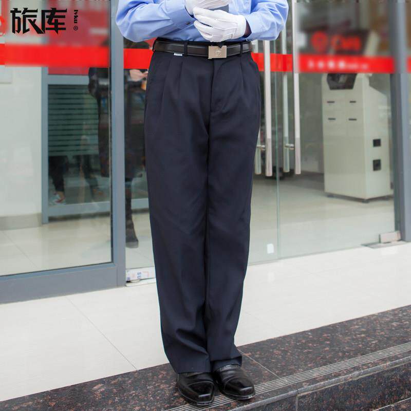 保安工作服裤子男款夏季执勤裤物业通用款西裤藏青色制服秋冬单裤