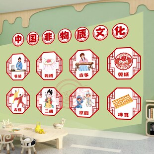 幼儿园中国十大国粹环创墙贴走廊楼梯教室布置墙面装饰文化墙贴画