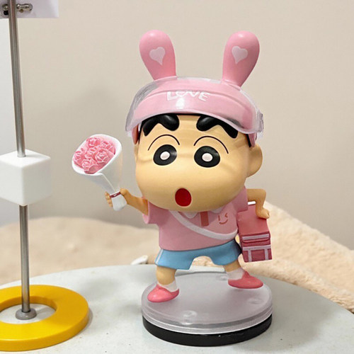 送花蜡笔小新治愈创意摆件