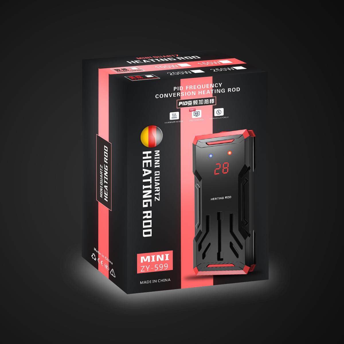 钛合金加热棒鱼缸自动恒温器钛合控温欧美英规110V水变频加温