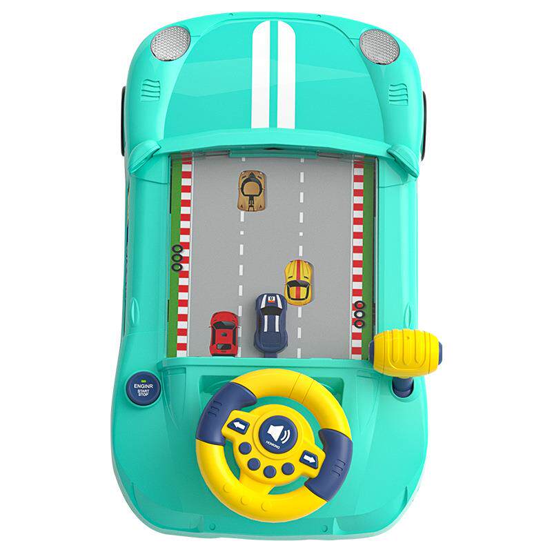 儿童躲避赛车闯关大冒险益智电动桌面游戏机方向盘模拟驾驶玩具