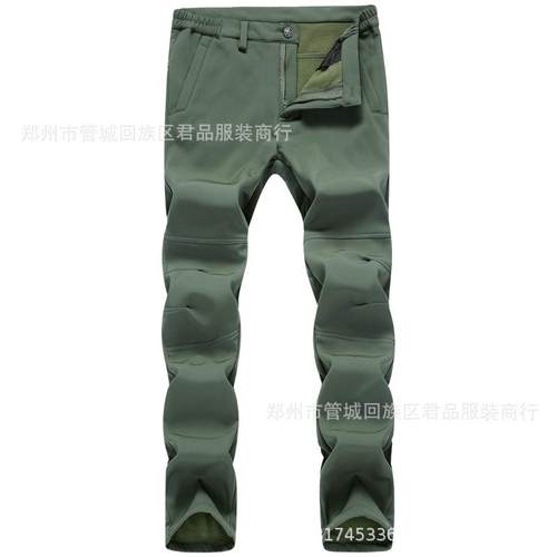 软壳冲锋裤男款防水防风女加绒滑雪裤加厚保暖户外抓绒登山裤