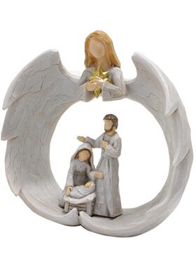 北欧创意使天一家人雕客塑摆设家居厅书雕柜装饰工HG24035A艺品树