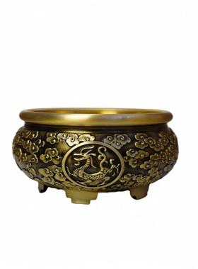 黄铜制作四大神兽聚宝盆十二生肖香炉做旧仿古聚宝盆熏香炉两用