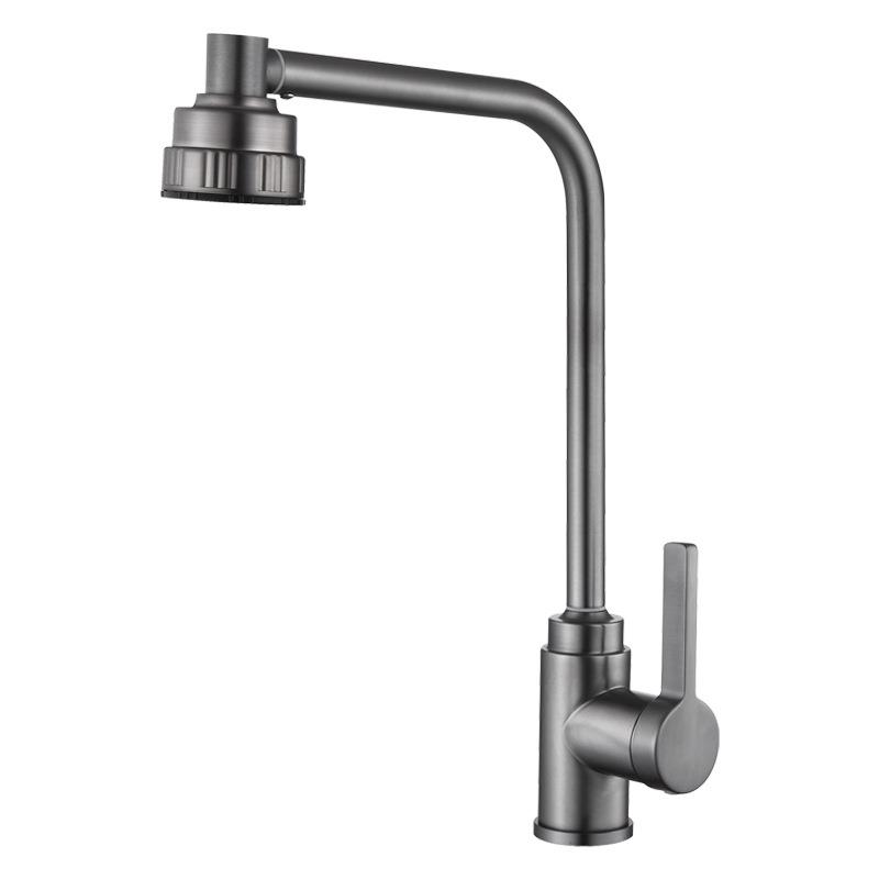 新品奶白色飞雨瀑布厨房水槽洗菜盆单孔冷热水龙头不锈钢万向