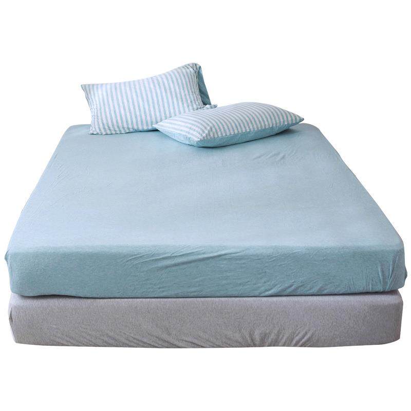 单品针织天竺棉单床笠纯棉日式风格简约纯色单床单席梦思保护套