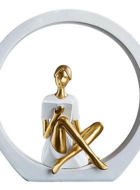 原创设计现代人物摆件样板房装饰品艺术客厅家居玄关电视柜女