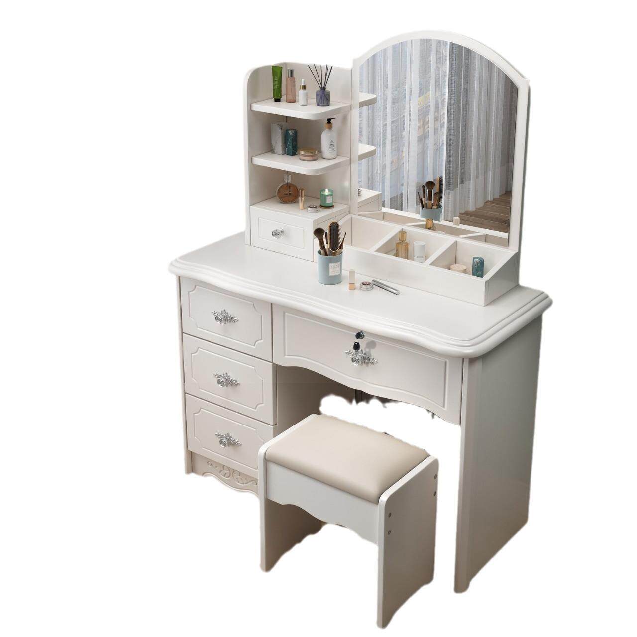 梳妆台欧式化妆台卧室简约化妆桌子收纳一体柜小户型轻奢烤漆