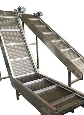 物式不钢链板提升机斗链板爬坡机工业HHS上料档板式料重载型锈提