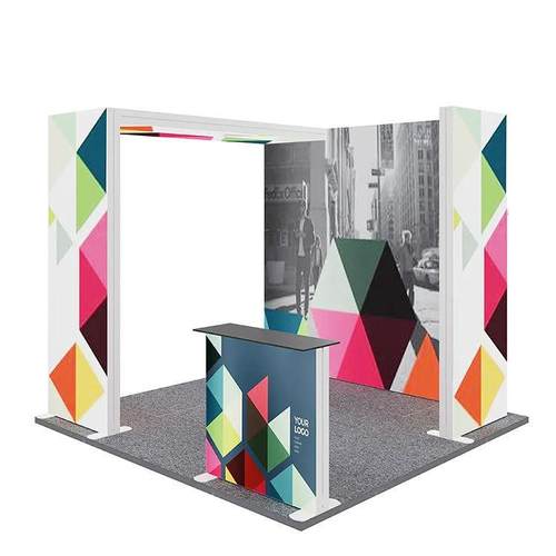 SEG灯箱便携式折叠海外参展展会背景墙落地LED发光双面卡布灯箱