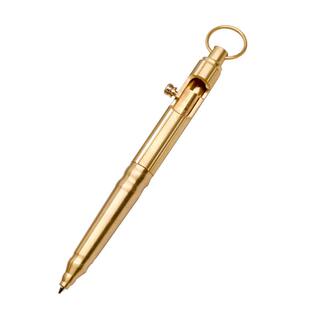 枪栓动铜笔复古黄铜笔黄铜圆珠笔色金转笔广告礼品