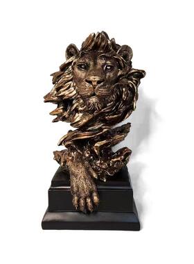 欧式狮子头摆件家居客厅树脂工艺品办公室桌面酒柜节日礼品推荐