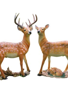 热销仿真梅花摆件外玻璃钢动物鹿雕塑园户林景装SMHL-556饰品草坪