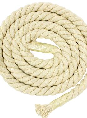 现货5m白三股棉绳010081006mm10mm麻花扭绳2m带0mm拔河捆绑本绳窗