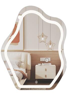 云朵智能l442e化妆镜卧壁挂室梳妆异台镜子挂墙式带灯发光d形梳妆