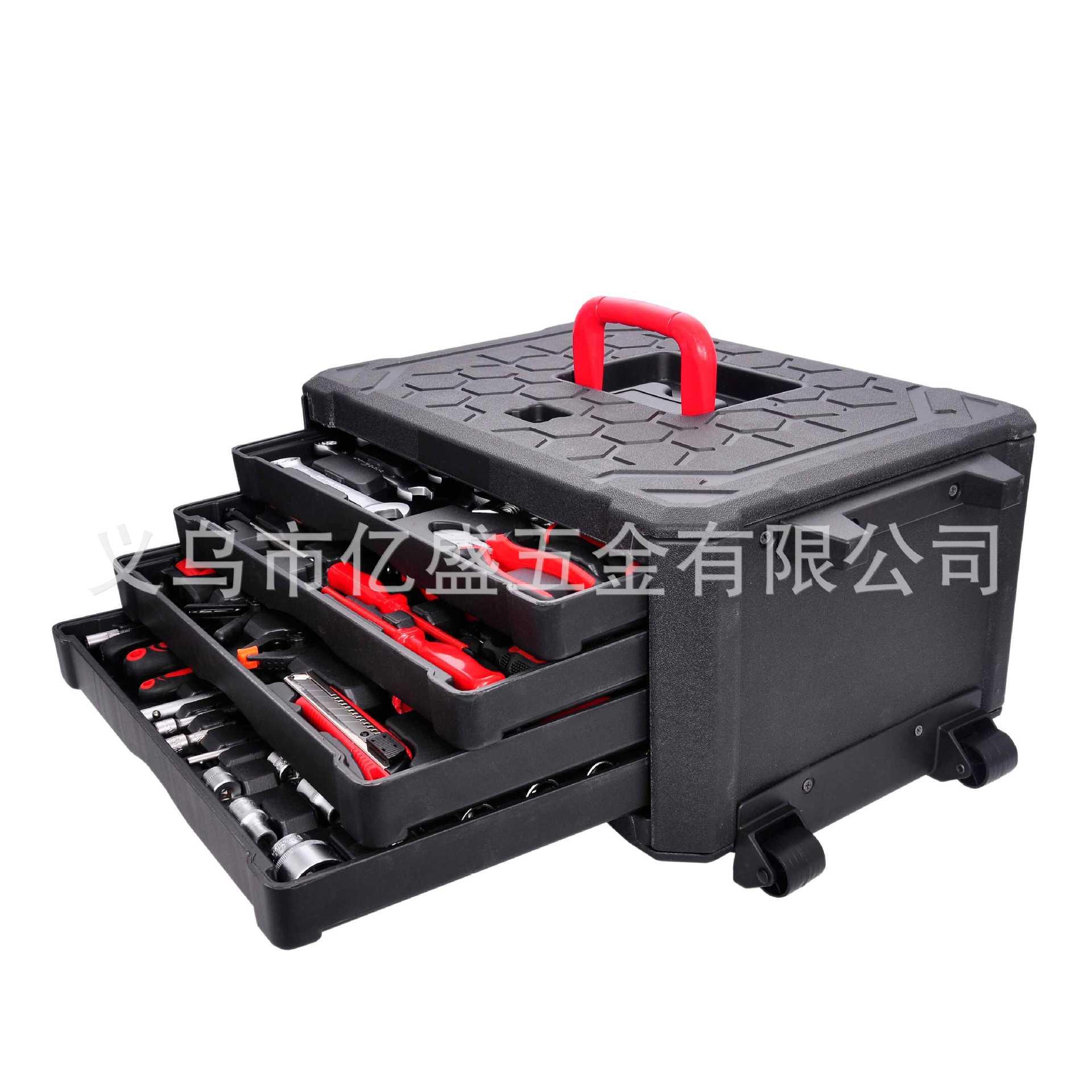 家用拉杆箱187件套随碳钢套筒盒子金装套五工具接杆转换头铁车盒