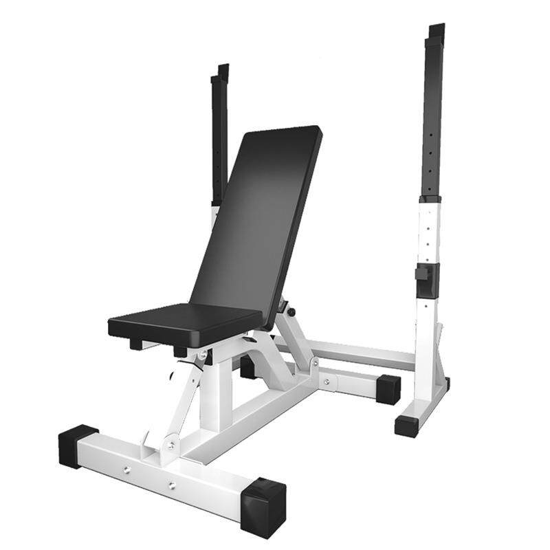 哑铃凳家用健调身椅折叠飞鸟可节杠铃能架卧推深蹲架多功JF-010白