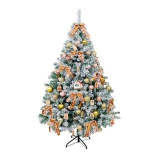 植绒圣诞树1.5/1.m落落雪餐雪松地家用植绒圣诞圣诞节日8装饰品发