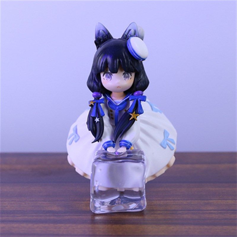 影法师茶会猫 坐姿茶罐猫狸花猫 可爱手办二次元公仔摆件模型