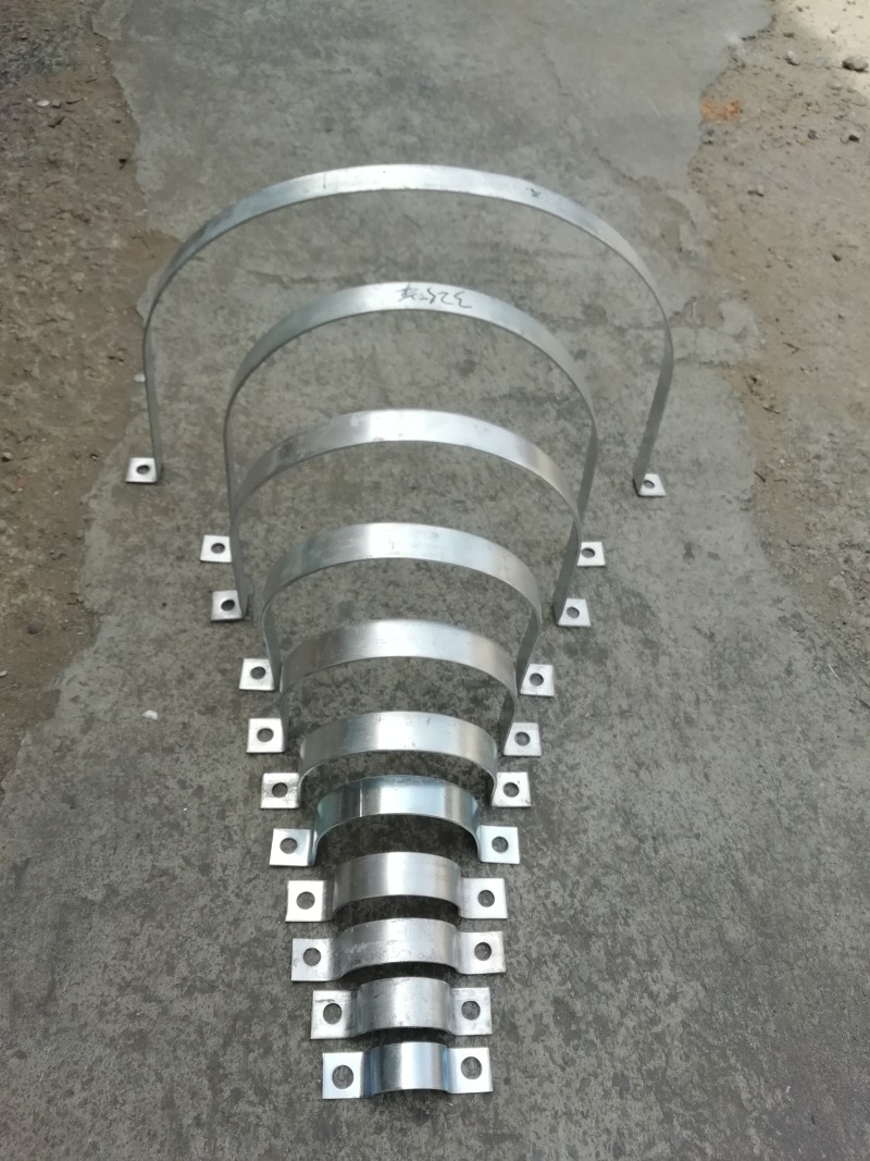 u型卡标志牌抱箍热镀锌114 140 160 管卡定做电线杆 离墙卡