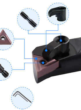 数控主偏角105度内孔三角形正反车刀杆S20R-MTQNL16车床镗孔刀杆