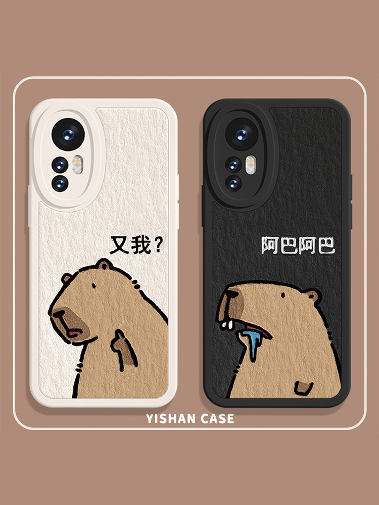 水豚手机壳新款适用小米13卡皮巴拉12spro情侣11/14ultra/10s吧啦mix4红米k60卡通note12小羊皮k50k40新款k70