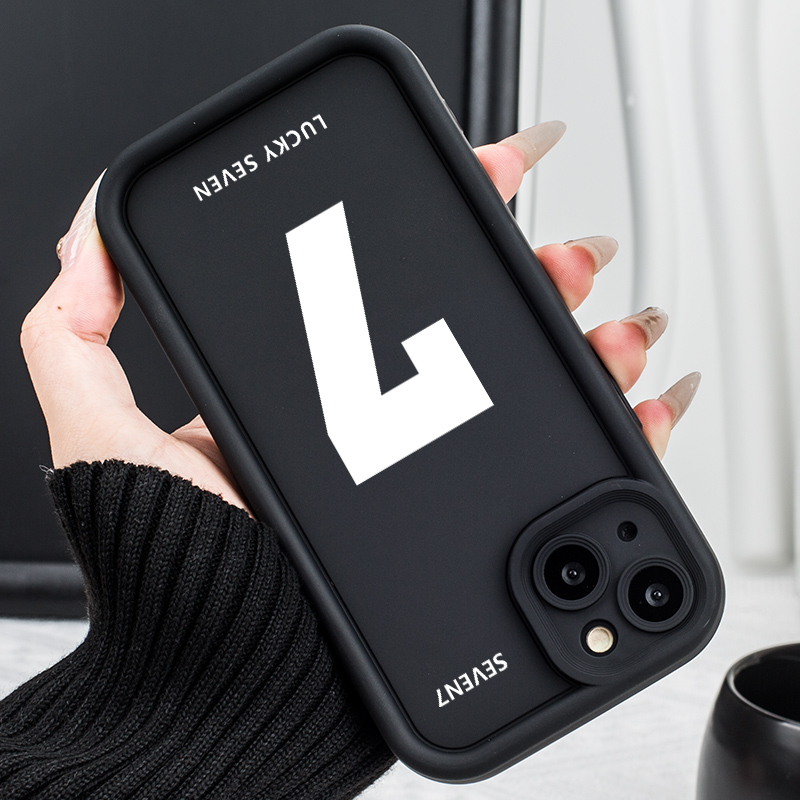 适用苹果15promax手机壳新款iphone14高级感13pro硅胶12幸运数字11简约8plus小众7男生x女款xs全包xr软套max
