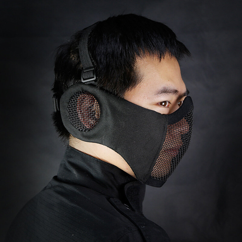 灵鹰cosplay野战精英护耳版面具野战吃鸡透气钢丝战术面罩