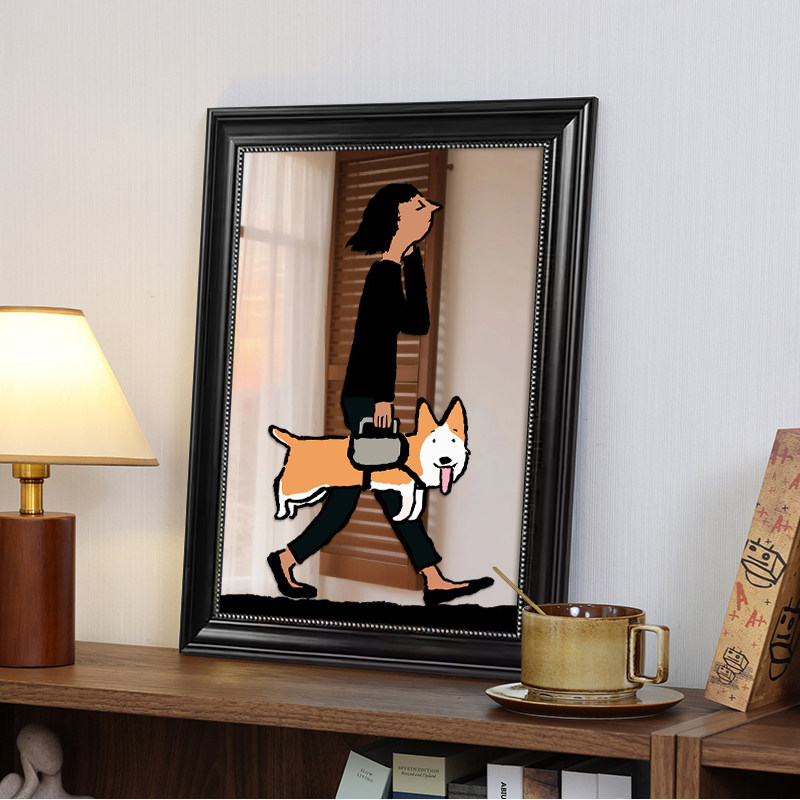 JeanJullien卫生间镜子装饰画幽默趣味浴室镜面挂画酒店搞笑壁画