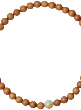 极速印尼老檀香手链手串虎年本命年生肖转运8mm 念珠夜光石双圈男