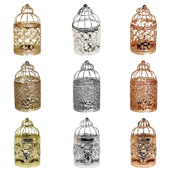 Bird Cage Candle Holder Wrought Iron Hollow Metal