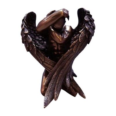 极速The Fallen Angel Kneel Down Figurine Resin Ornament For