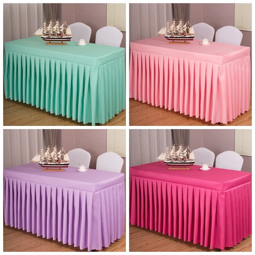 会议桌布长方形展会签到台裙长条桌酒店宴会餐饮桌裙IBM布艺桌套