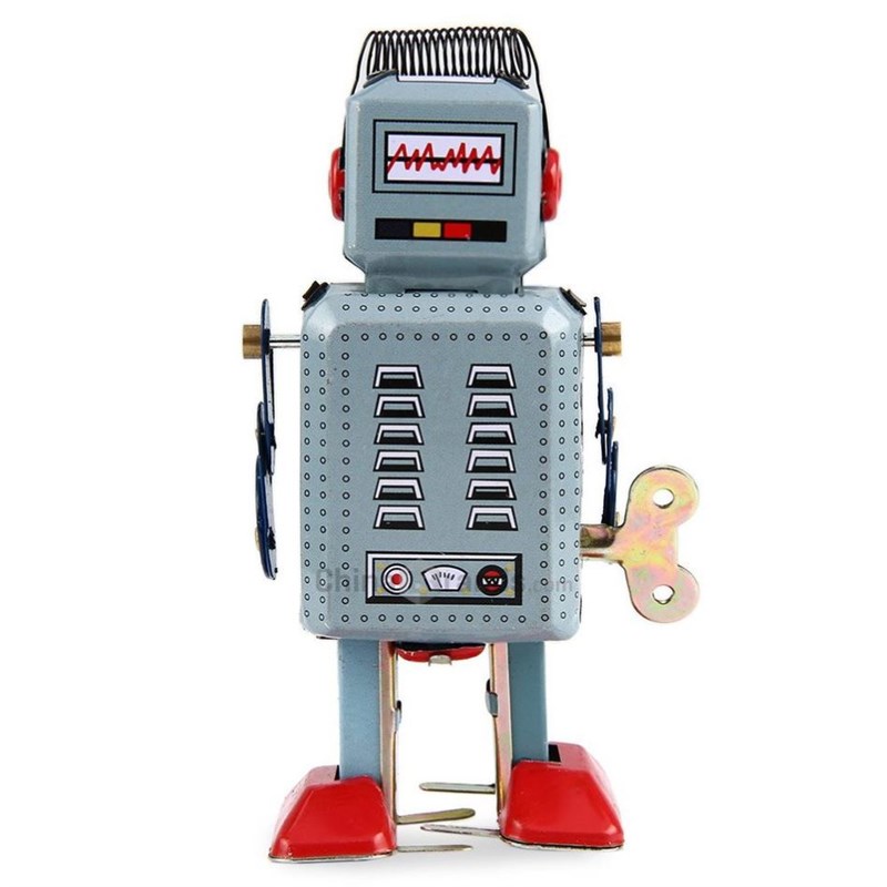 .Clockwork Sprin Walkin Robot Retro Mechanical wind up ift