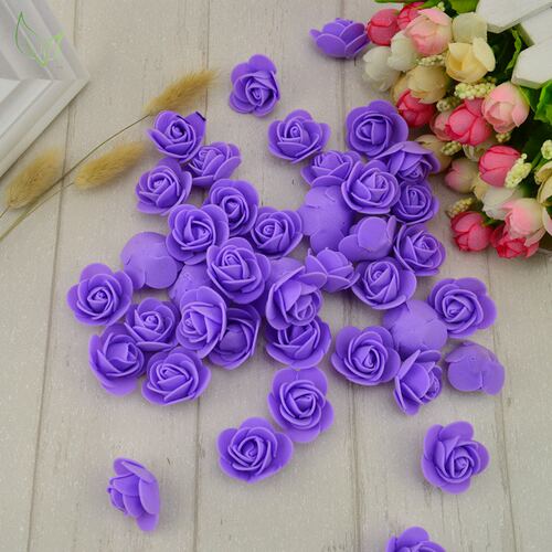 极速50PCS PE Foam Fake Flower Roses Head Artificial Flowers