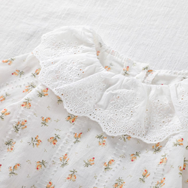 极速Spring Autumn Infant Baby Rompers Baby Girls Flower Long