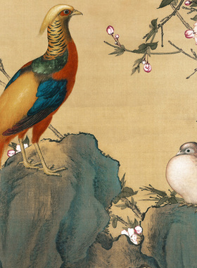 好货前程似锦挂画锦春图郎世宁画锦鸡工笔花鸟画入户新中式玄关装