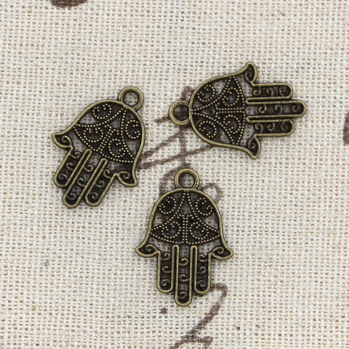 极速30pcs Charms Hamsa Palm Protection 20x15mm Handmade Pend