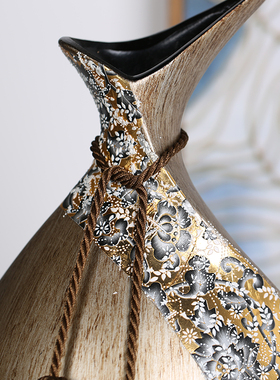 欧式时尚花瓶创意家居装饰品客厅电视柜玄关摆件奢华陶瓷花瓶贴花