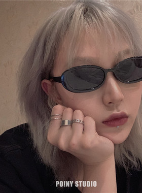 极速2021 New Hiphop/Rock Metal Geometry Circular Punk Rings