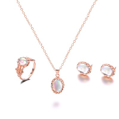 极速Modyle Vintage Opal Jewelry Sets For Woman Pendant Neckl