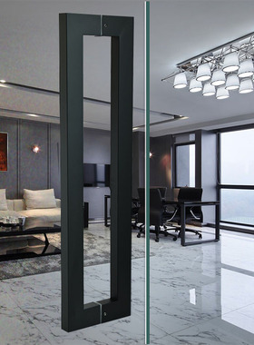 孔距40/56/76/96/116/146/176cm不锈钢玻璃门黑色大拉手 木门把手