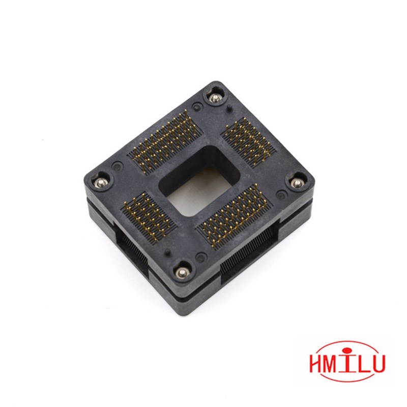 ENPLAS原装测试座OTQ-100-0.65-05按压式老化座镀金 QFP100烧录座