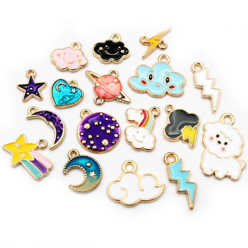 极速10pcs Enamel Cute Charms Pendant for Jewelry Making Supp