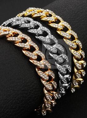 极速。Jewelry personality lovers hip hop diamond inlaid CUBA