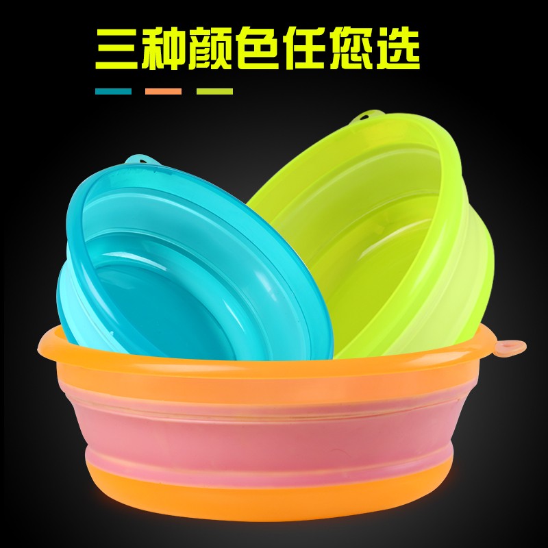 折叠饵料盆便携式带盖硅胶拌饵盆散炮盆拉饵盘开饵盆和饵盆